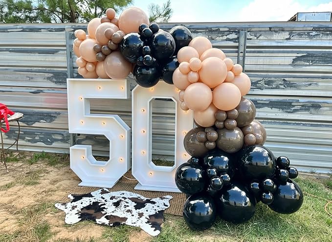 Black Brown Nude Balloon Garland Arch Kit 201Pcs Different Size Brown Balloon - Image 6
