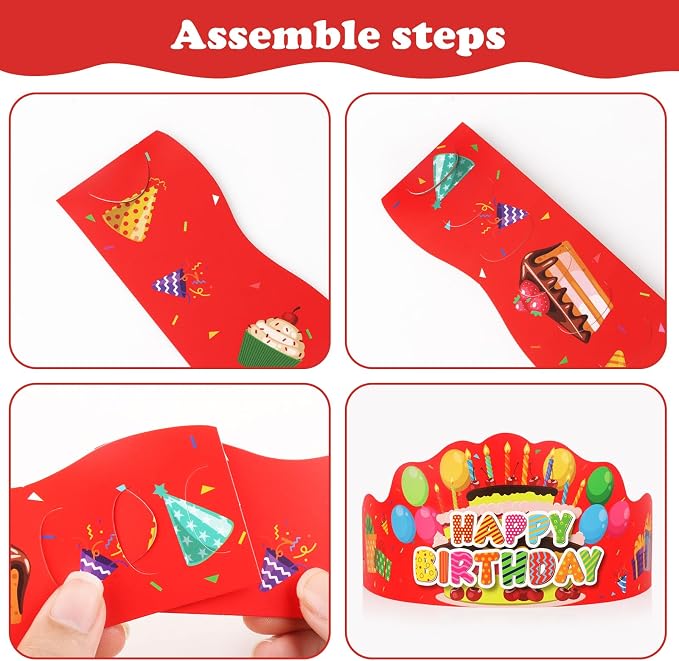 48 Pcs Happy Birthday Crowns Party Hats - Image 7