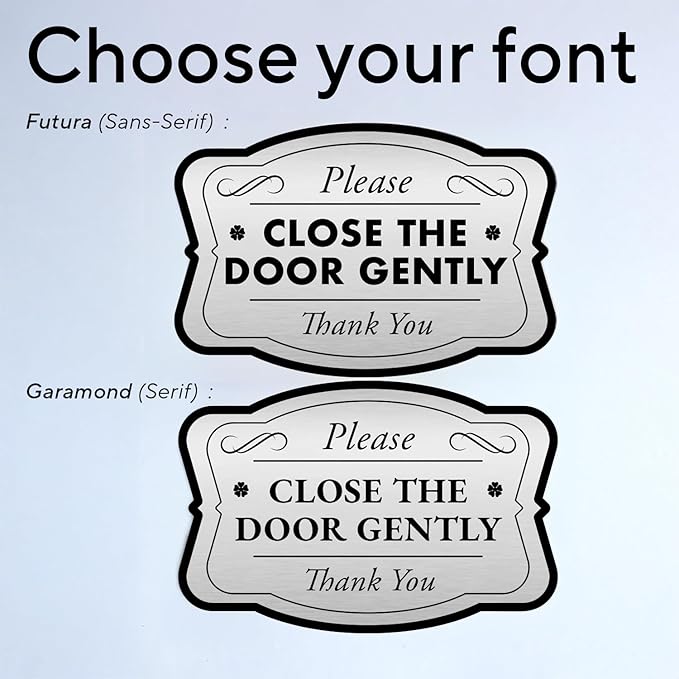 Custom Outdoor Personalized Aluminum Driveway Signs - Waterproof USA Made, Design 3 Metallic Silver 18x12