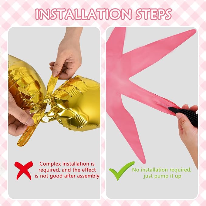 TONIFUL 4 Pcs Explosion Star Balloons Nude Pink Foil Balloon Party Decor | 22 - Image 3