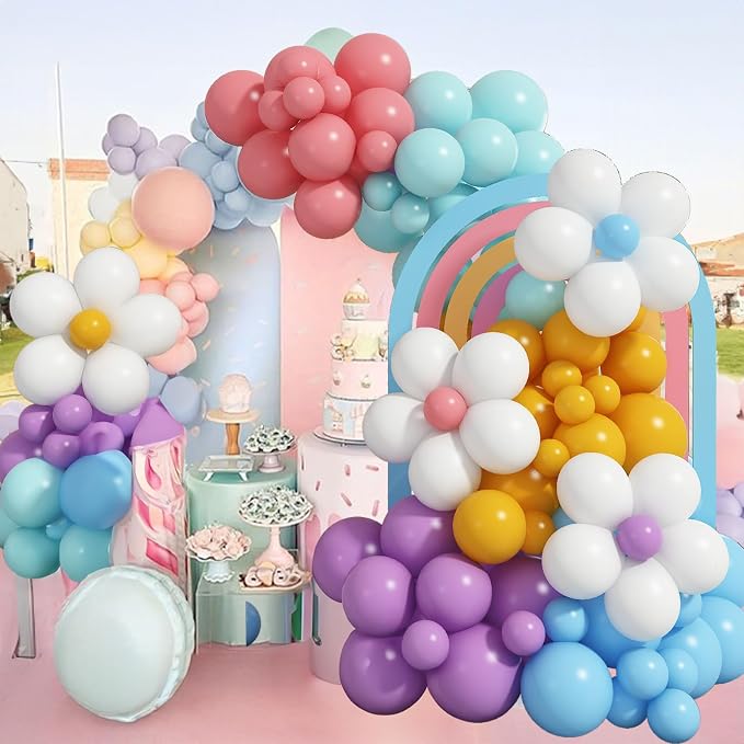 Balloon Garland Kit Blue Teal Dusty Pink, Different Sizes Balloons - Image 5