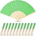 JOHOUSE 12 PCS Green Paper Fans Handheld, 8.3 Inch Foldable Hand Fan | Woodland by JOHOUSE