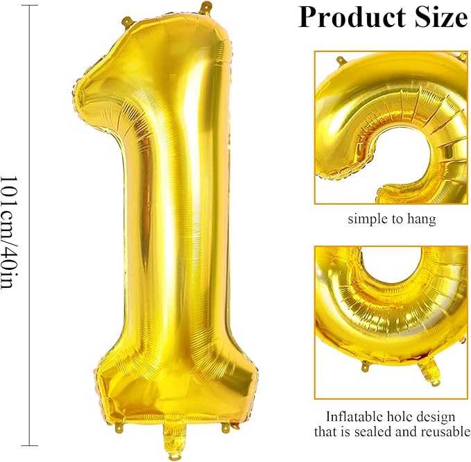 Number 13 Balloons for 13th Birthday Party Decorations, 0-100 Large No.13 - Image 2