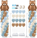 Kasyat 2 Set Bear Baby Shower Balloon Column Stand Kit Dusty Blue and Brown by Kasyat