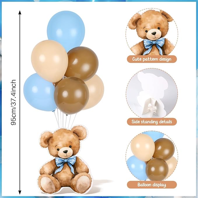 6 Sets Balloon Stand Kit for Table Blue Bear Baby Shower Tables Centerpieces - Image 4