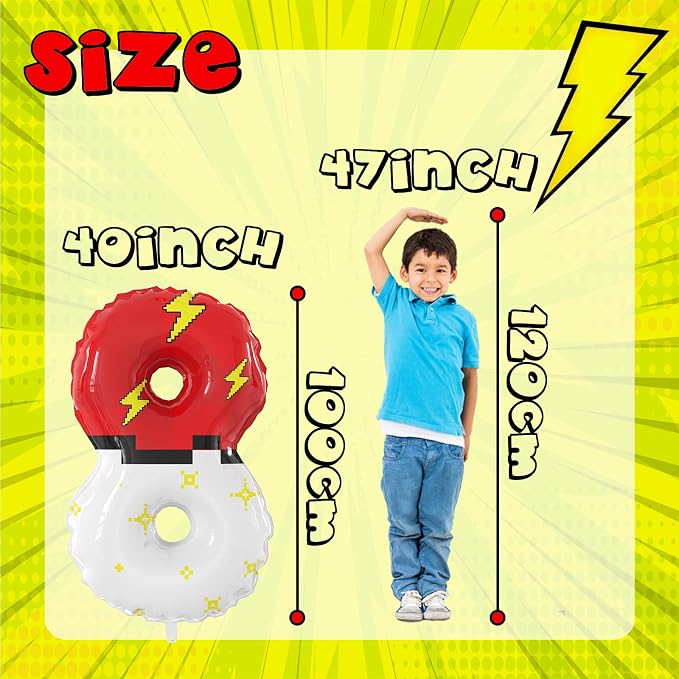 40 Inch Giant Red and White Cartoon Theme Number Foil Balloons - Image 3