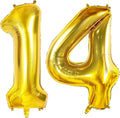 Number 14 Balloons for 14th Birthday Party Decorations, 0-100 Large Gold Foil by Joycard
