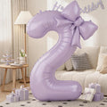 Light Purple 2 Balloons with Bow Balloons, 40 Inch Giant Self Inflating by KYGNE