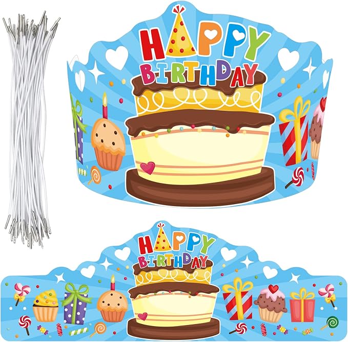 Fancy Land Birthday Crowns for Kids, Die-Cut Blue, Kindergarten | Family by FancyLand
