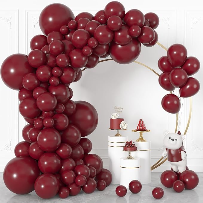 164Pcs Burgundy Balloons Garland Arch Kit Different Sizes | 18 12 10 5 inch by OUDDYLIFE