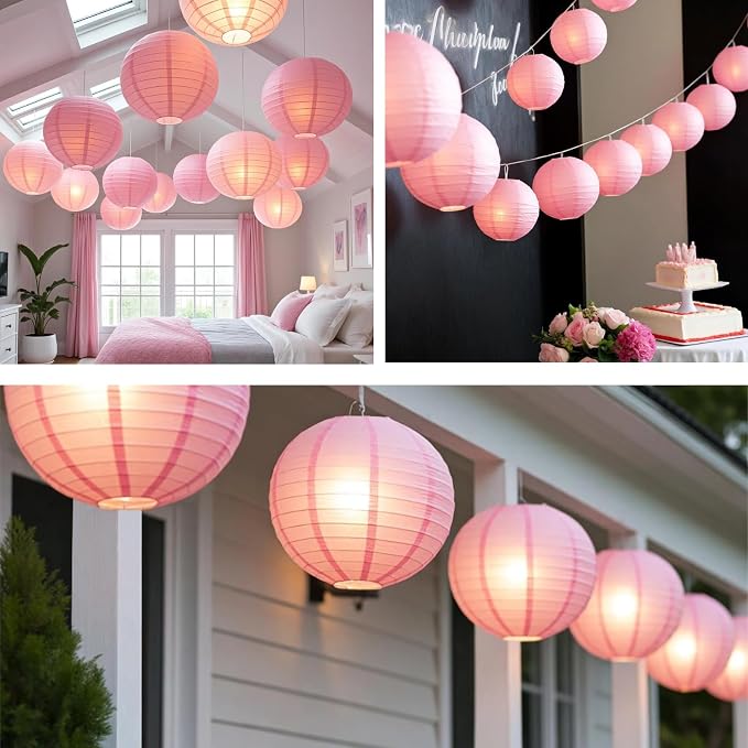 Pink Chinese Paper Lanterns - Image 6