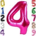 40 Inch Hot Pink Number 4 Balloon, 4th Birthday Party Decorations | 40 Inch Hot by Hadoife