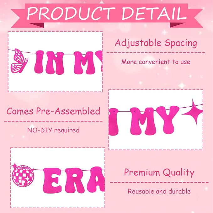 In My Double Digits Era Banner for Girls 10th Birthday Decorations Party - Image 3