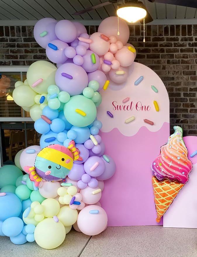 Pastel Balloon Arch Garland Kit, Candy Ice Cream Foil Balloons - Image 7
