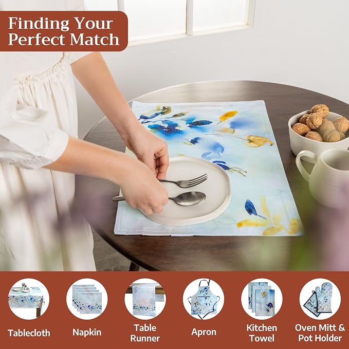 Maison d' Hermine Placemats Set of 4 Reusable 100% Cotton | Cloth Place Mats - Image 4