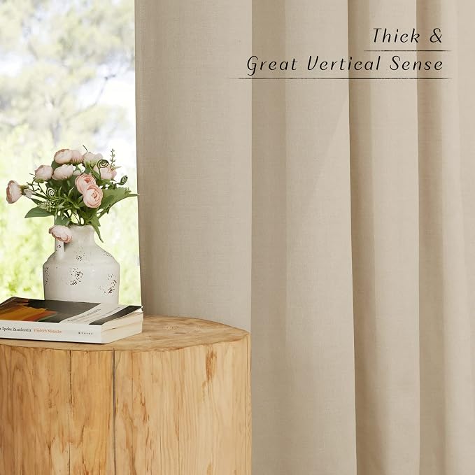 NICETOWN Linen Angora Curtains 120 inches Long - Image 3