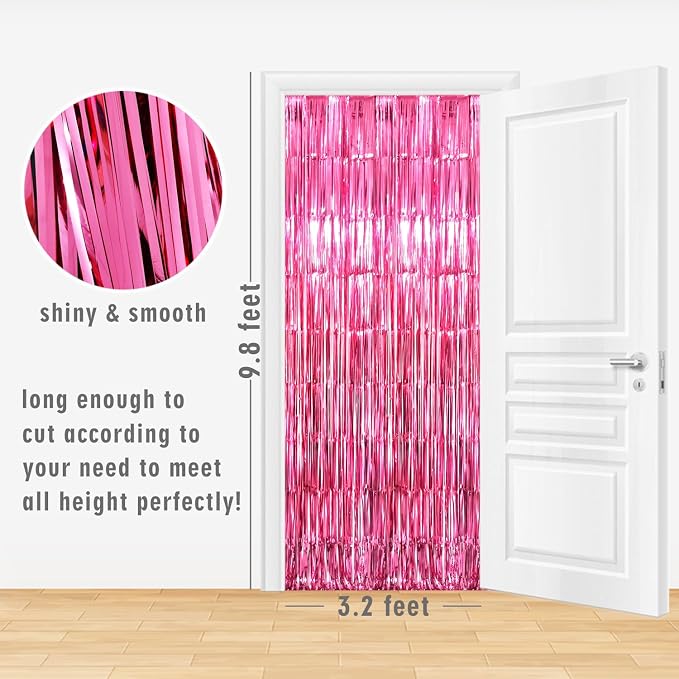 GOER 6.4 ft x 9.85 ft Metallic Tinsel Foil Fringe Curtains, Graduation - Image 5
