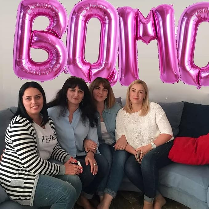 TONIFUL 40 Inch Rose Red Letter O Balloons, Hot Pink Alphabet Letter Giant Foil - Image 4
