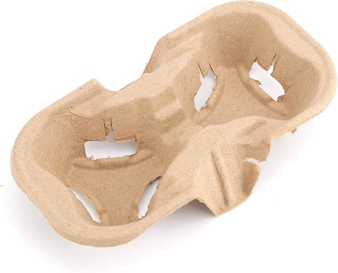 HOZEON 100 Pack 2-Cup Pulp Fiber Drink Carrier, to Go Coffee Cup Holder - Image 7