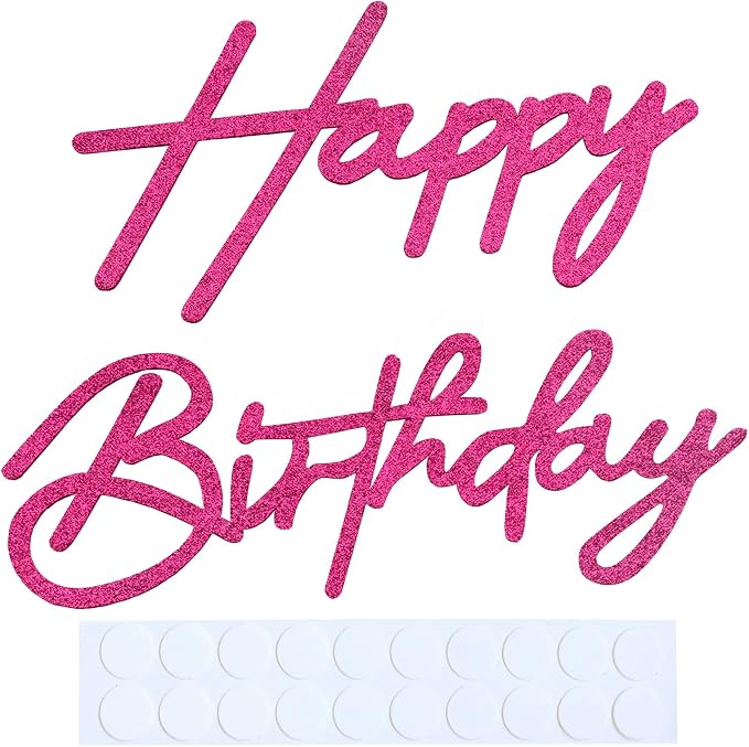 Rose Pink Happy Birthday Sign for Backdrop by CCYXSHOW