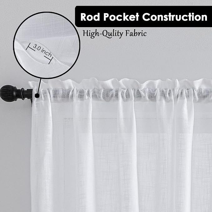 Beda Home Tassel Linen Textured Swag Curtain Valance - Image 2