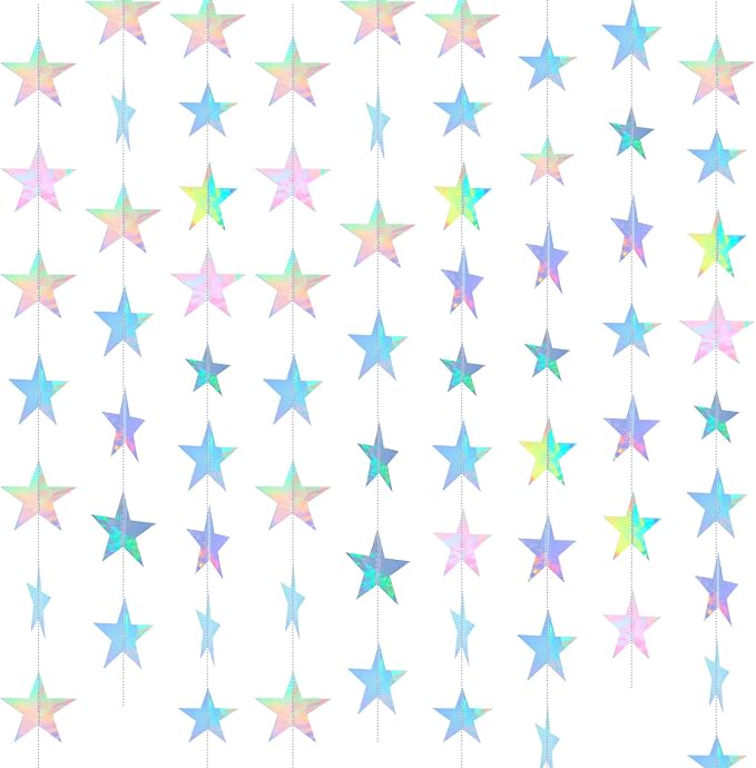 Spakon 65 Feet Glitter Star Paper Garland Banner Hanging Decoration Star by Aranorun