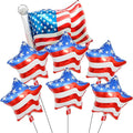 7 Pcs 4th of July Balloons American Flag Star Balloons Red White and Blue Foil by Unknown