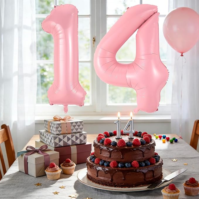 40 Inch Pink Number 4 Balloon Suitable - Image 3