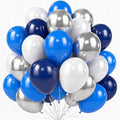 Blue White Silver Balloon 12 Inch Graduation Balloons Pearl Navy Royal Blue by Froova