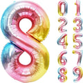 Rainbow Number Balloons Birthday Balloons by United-UnicornsParty