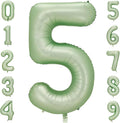 Sage Green 5 Number Balloon, Olive Green 5 Balloons 40 Inch Large Helium Foil by BBPOOL