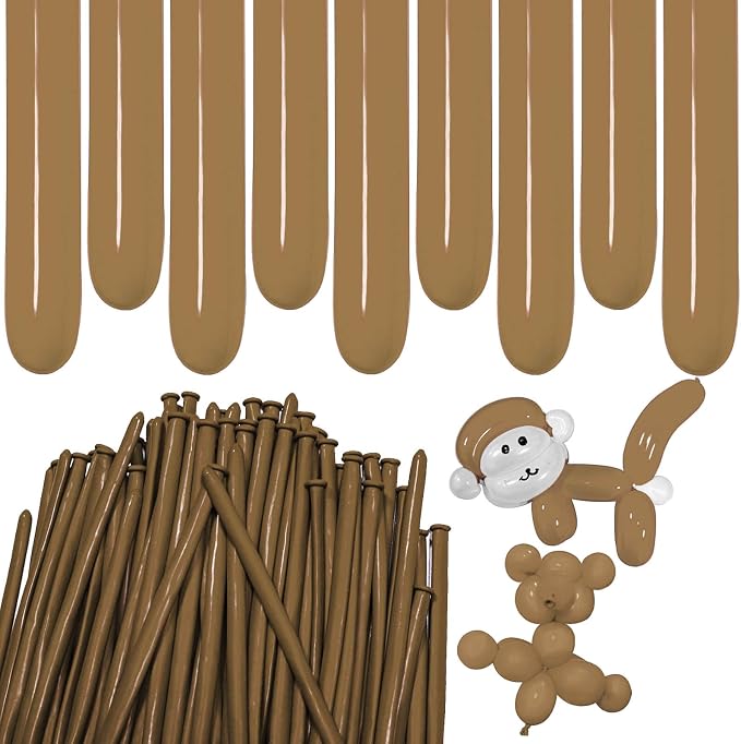 Coffee Brown Long Balloons Premium 260 Twisting Animals Magic Balloons by ZBYDNG