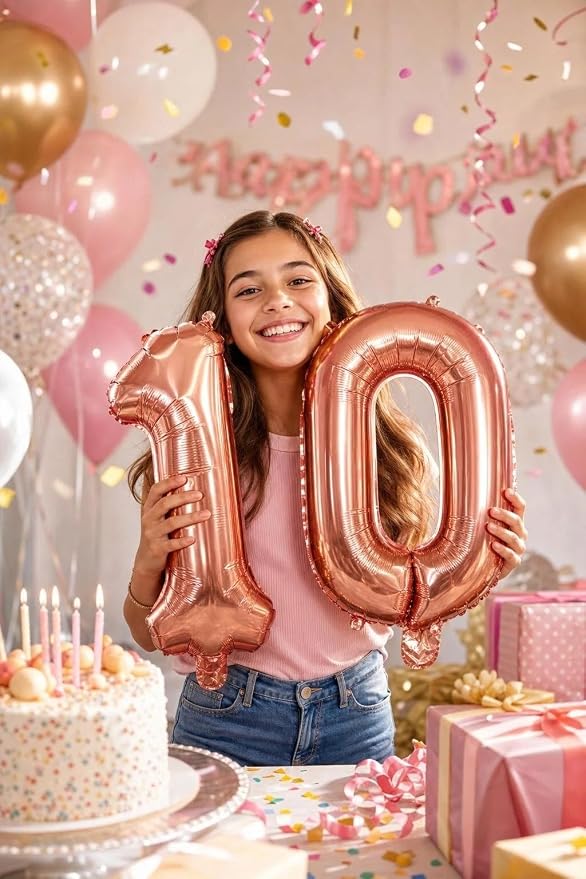 20 Pieces Foil Mylar Number Balloons 0 to 9 Set - Image 2
