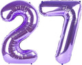 Purple Number 27 72 Birthday Balloon 40 Inch, 27 72 Party Celebration by Upgesy