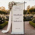 Wedding Welcome Sign Banner Personalized Custom Name Linen Fabric Wedding by Custom