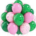 Jobkoo Pink and Green Balloons 12 Inch Dark Green Light Pale Pink Printed by Jobkoo