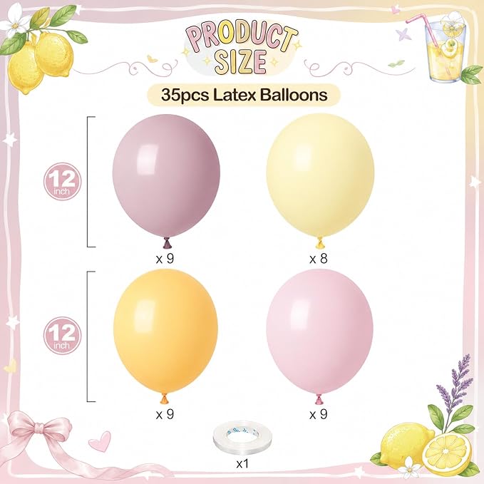 Pink Yellow Balloon, Pastel Light Dusty Pink Yellow Balloon - Image 2