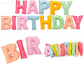 Pre-Strung 3D Pastel Felt Happy Birthday Banner, Macaron Birthday Garland | by Unknown
