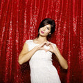 JYFLZQ Red Sequin Backdrop Curtains 6ft x 8ft 1 Panel Glitter Photo Booth by JYFLZQ