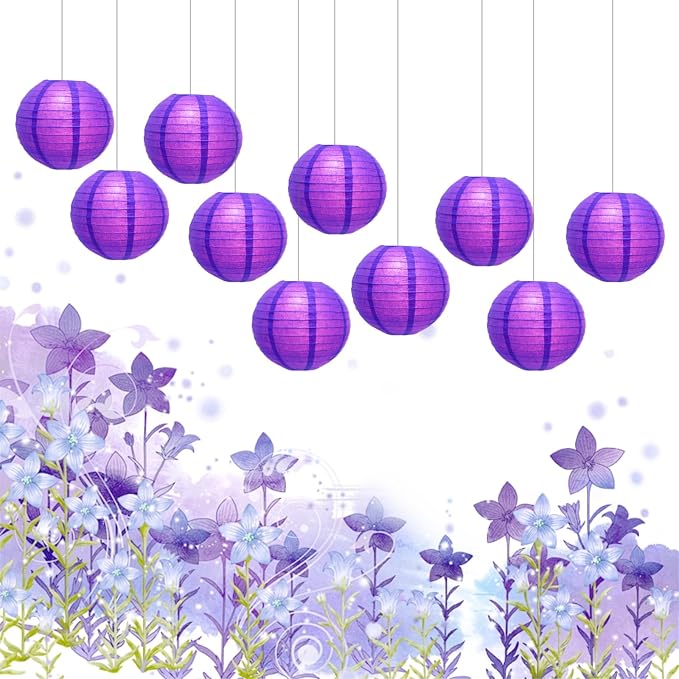 Purple Chinese Paper Lanterns - Image 3