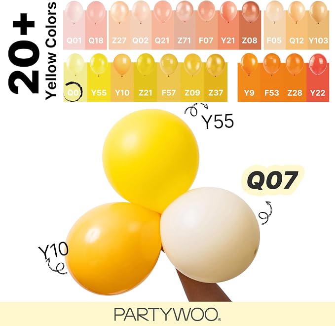 PartyWoo Pastel Yellow Balloons 155pcs Light Pale Yellow Color | 18 12 10 5 - Image 4