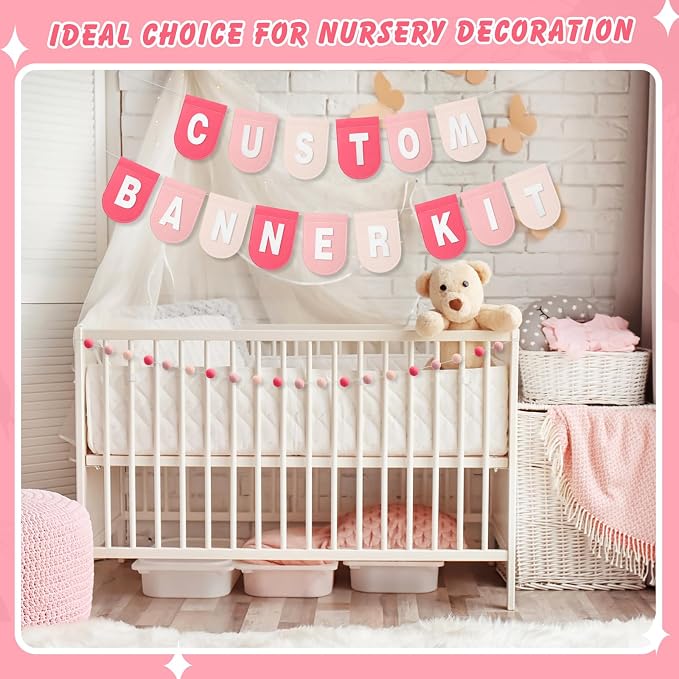 Hahafelt 125 Pcs Make Your Own Banner Kit Personalized Handmade Name Scallop - Image 5