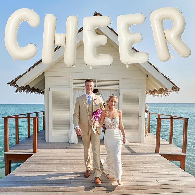 Giant Alphabet C Foil Balloons, Nude Cream White Custom Mylar Letters Balloon - Image 6