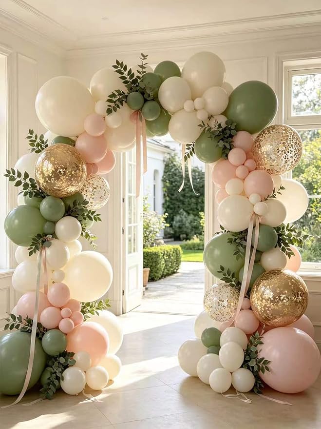 White Balloons 125 Pcs Different Sizes 18 12 10 5 Inch Sand White Neutral Latex - Image 2