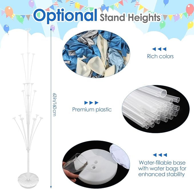 Aneco 4 Set Blue Balloon Stand Kit - Image 4