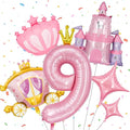 Minyu 6-Piece Princess Theme Party Decoration Set: Princess Carriage + Pink by Unknown