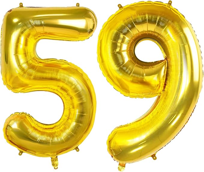 Number 59 Balloons for 59th Birthday Party Decorations, 0-100 Large No.59 by Joycard