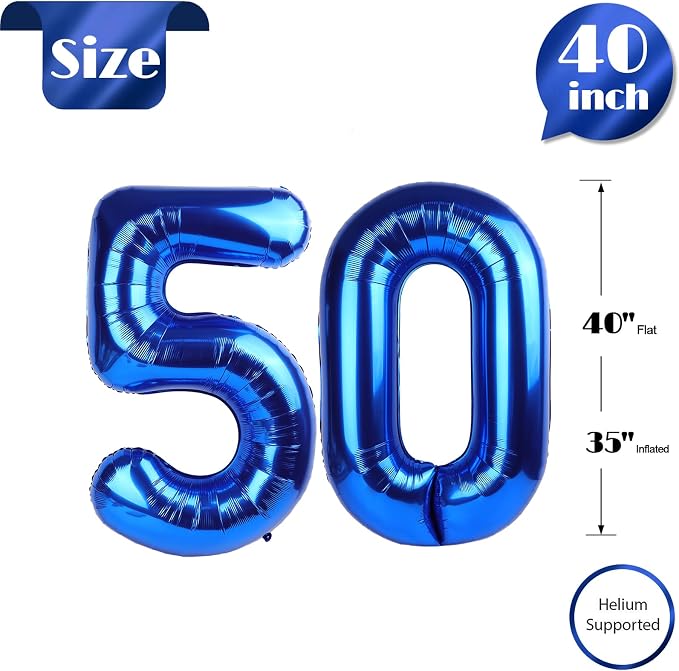 Navy Blue 50 Balloon - Image 6