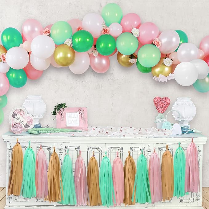 Gold Mint Pink Tassel Garland for Baby Shower Gender Reveal Decorations - Image 3