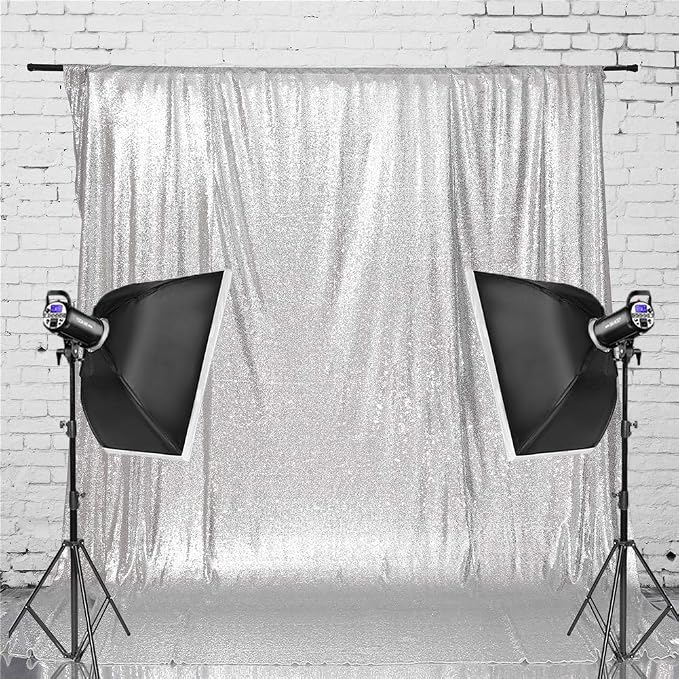 Eternal Beauty Silver 3mm Sequin Backdrop 7x7 Ft - Image 8